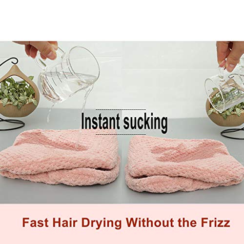 GCOA 3PCS Toallas de Baño Turbante con Botón del Abrigo de Pelo Secado Rápido de Microfibra Suave Absorbentes de Agua Pelo Seco Capucha Bañera Ducha (Rosa, caqui, marrón oscur)