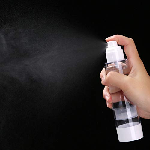 Gebuter Plastic Airless Vacuum Pump Toiletry Travel Bottles Makeup Cosmetics Refillable Dispenser Containers Leak Proof for Cream Gel Spray Moisturizers