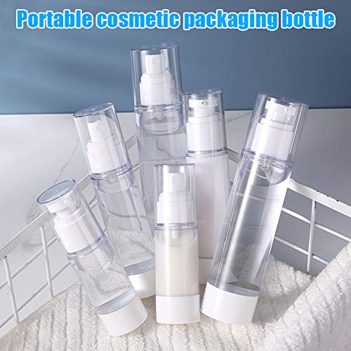 Gebuter Plastic Airless Vacuum Pump Toiletry Travel Bottles Makeup Cosmetics Refillable Dispenser Containers Leak Proof for Cream Gel Spray Moisturizers