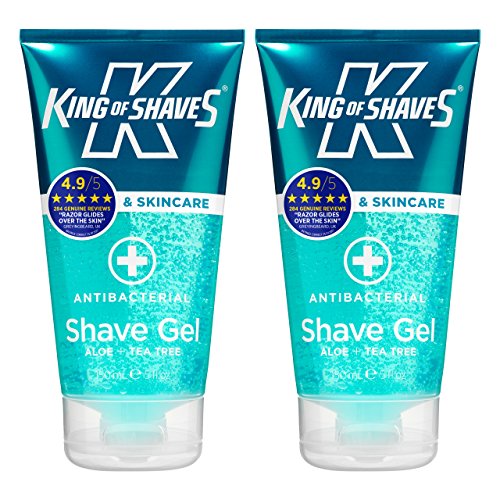 Gel de afeitado antibacterial para hombre King of Shaves. Paquete de dos botes de 150ml …