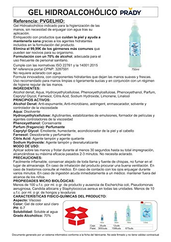 Gel Hidroalcohólico de 750ml PRADY