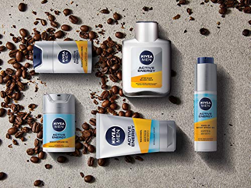 Gel limpiador Nivea Men Active Energy (100 ml), gel limpiador con cafeína de origen 100% natural, limpieza facial refrescante y profunda