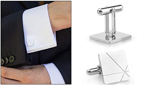 Gemelos para Hombre Gemelos de Acero Inoxidable Graduaciones Cumpleaños Promociones Laborales y Navidad Día de San Valentín Día del Padre