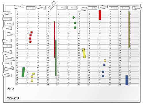 Genie AP2000 - Pizarra de planificación 77 x 56 cm Mensual
