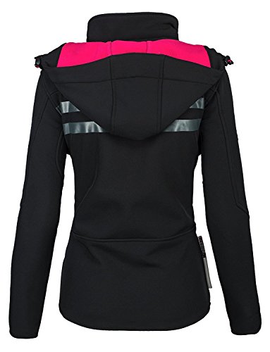 Geographical Norway Chaqueta cortavientos impermeable multifunción para mujer Color negro. S