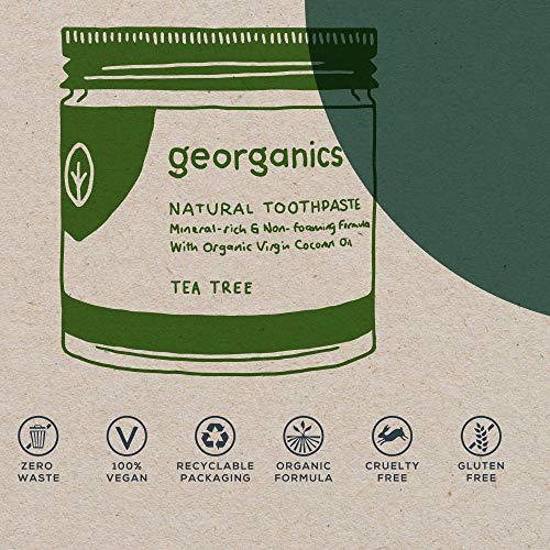 GEORGANICS - Dentífrico Natural Remineralizante con Aceite de Coco - Árbol de Te 120ML -GEORGANICS- - GEOTEA120