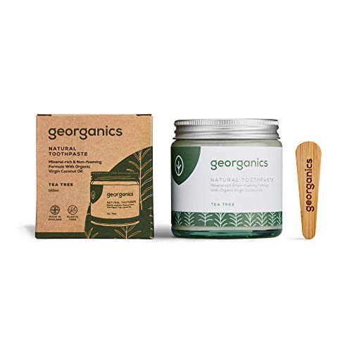 GEORGANICS - Dentífrico Natural Remineralizante con Aceite de Coco - Árbol de Te 120ML -GEORGANICS- - GEOTEA120
