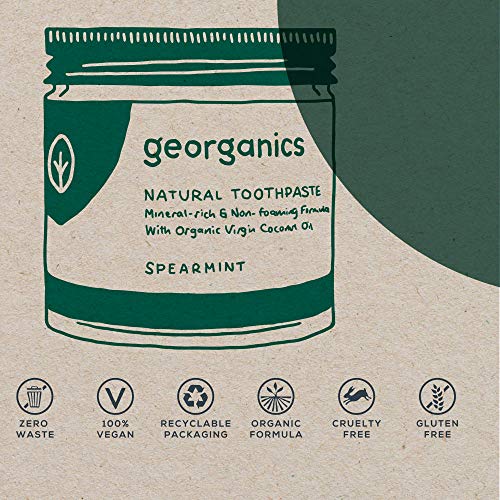 georganics Remineralizante Natural Aceite Coco Orgánico Pasta de dientes 120ml - Menta Verde