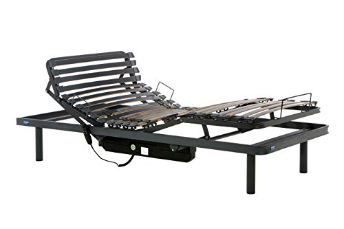 Gerialife® Cama articulada con colchón ortopédico viscoelástico 20 cm. (105x190, Gris Grafito)