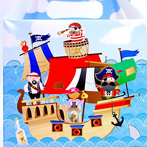 German Trendseller® - 6 x Cajas Pirata de cumpleaños ┃con ASO para llenar ┃para Regalo ┃Fiestas Infantiles┃ Idea de Regalo┃cumpleaños de niños┃ 6 Unidades