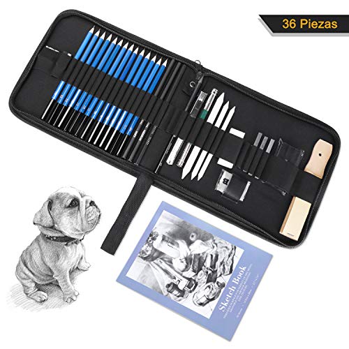 GHB 36PCS Lápices Dibujo Artistico Profesional Incluye Lápices Grafito Lápiz HB