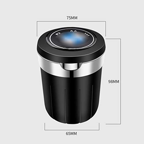 GHYashtray-Car ashtray Cenicero for Coche/Compatible con Mercedes-Benz/con la Tapa Azul de luz LED portátil de Basura Cenicero Can Coche de Ministerio del Interior Multifuncional Cenicero