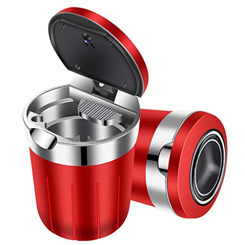 GHYashtray-Car ashtray Cenicero for Coche/Compatible con Mercedes-Benz/con la Tapa Azul de luz LED portátil de Basura Cenicero Can Coche de Ministerio del Interior Multifuncional Cenicero