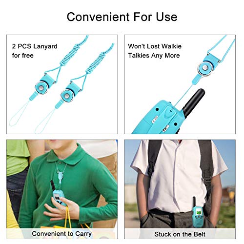 Gifort Walkie Talkie, Walkie Talkie Niños 16 Canales 3KM Rango LED Linterna Incorporada LCD Pantalla Función VOX Juguete de Camping al Aire Libre Regalos para Niños de 3+ años(2 Piezas, Azul)