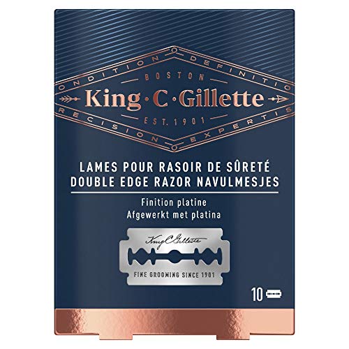Gillette King C - Cuchillas de recambio para afeitadora de seguridad, paquete de 10 unidades