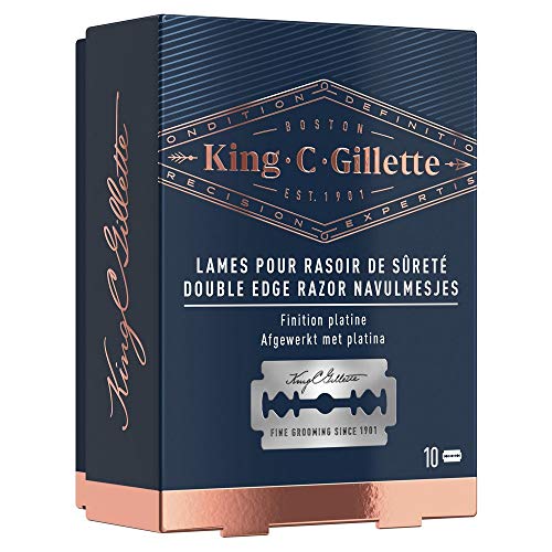 Gillette King C - Cuchillas de recambio para afeitadora de seguridad, paquete de 10 unidades