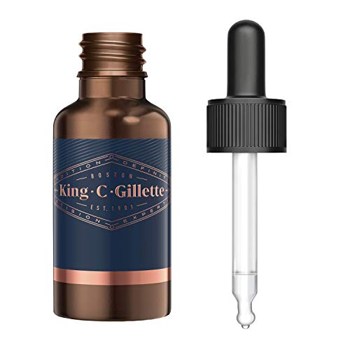 Gillette King C. Gel Limpiador Para Barba Y Rostro Para Hombre Con Agua De Coco, 350 ml + Gillette King C. Aceite De Barba Para Hombre, Semillas De Macadamia Y Almendra, 30 ml