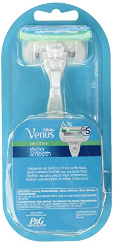 Gillette Venus Extra Smooth Sensitive Maquinilla para Mujer, con 5 Hojas con Revestimiento Similar al Diamante