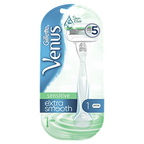 Gillette Venus Extra Smooth Sensitive Maquinilla para Mujer, con 5 Hojas con Revestimiento Similar al Diamante