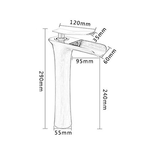 Gimili Grifos Baño Cascada Cromo Grifo Fregadero Blanco