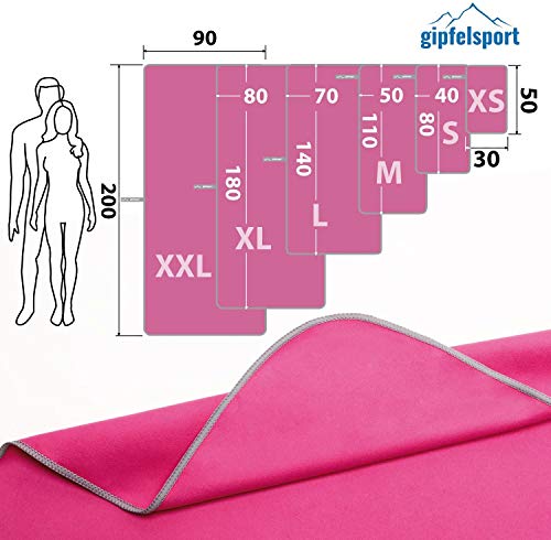 gipfelsport Toalla de Microfibra Fucsia 1x S(80x40cm)