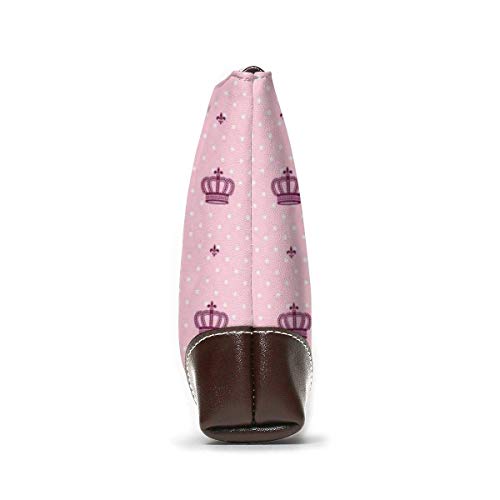 GLGFashion Carteras de cuero para mujer Royal Crown Imperial Women's Leather Wristlet Clutch Purses Portable Makeup Cosmetic Bag Handbag Organizer Wallet With Zipper For Women Girls