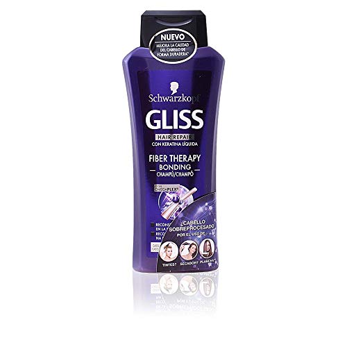 Gliss - Fiber Therapy - Champú para cabello sobreprocesado (Plancha y/o tinte) - 1 ud de 400ml