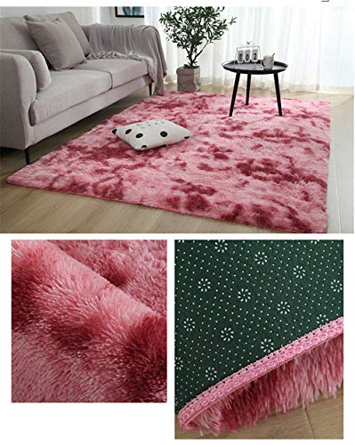 GLITZFAS Shaggy alfombras de Pelo Largo alfombras Salon alfombras de habitacion moquetas Sala de Estar para Habitación (Rosa púrpura,160 * 200cm)