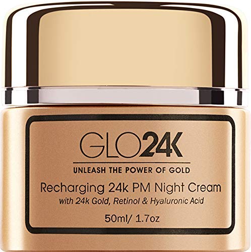 GLO24K Retinol Night Cream con 24k, fórmula antienvejecimiento con ácido hialurónico