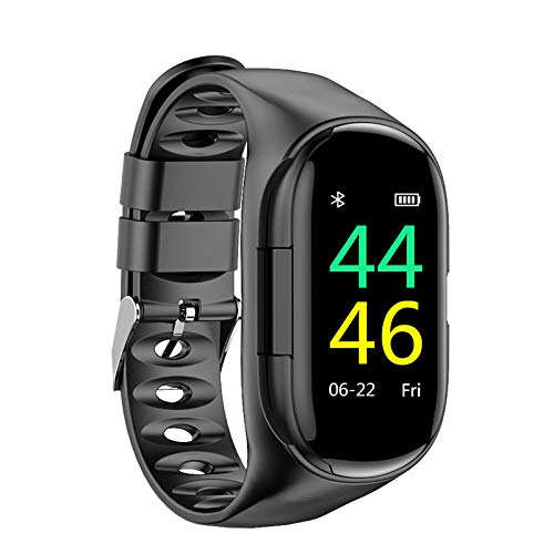 Glomixs Smart Watch Bracelet + Bluetooth Earphone, Step Counting Heart Rate Sports Smart Watch Bracelet, Smart Watch Bracelet Bluetooth Wireless Earphone 2 in 1 Heart Rate Monitor for Sport