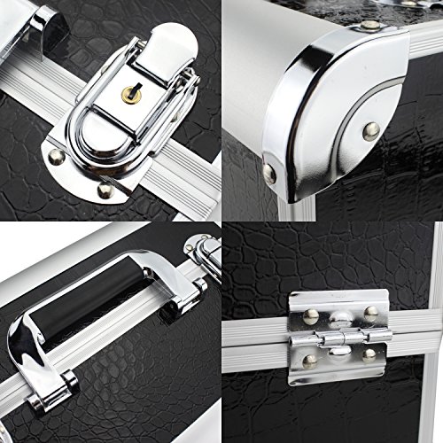 Glow Beauty Case/Maletín para cosméticos/Estuches de maquillaje/Estuche organizador de Cosméticos, Negro (Pattern)