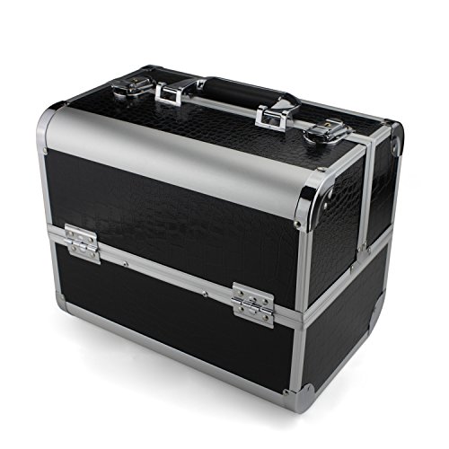 Glow Beauty Case/Maletín para cosméticos/Estuches de maquillaje/Estuche organizador de Cosméticos, Negro (Pattern)