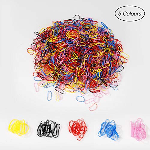 Goma de Pelo Multicolor Lazo de Pelo Elástico Banda de Goma con Caja Libre para Niñas Bebés, 2000 Piezas Mini Titular de Cola de Caballo para Trenzas, Peinado de Boda y Más