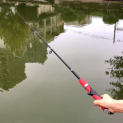 good-girl Fishing rod 1.2M 1.4M Spinning Duro telescópica caña de Pescar para River Hielo del Lago de Pesca, Rojo, 1,4M