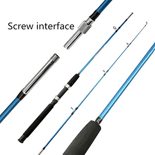 good-girl Fishing rod Azul y Rojo Polo portátil 1.8M 2 Segmento de Spining Casting de Fibra de Carbono/Vara M Power señuelo Suave de la Pesca, Azul Cielo, 1,8 m