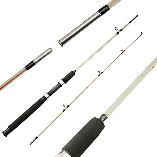 good-girl Fishing rod Azul y Rojo Polo portátil 1.8M 2 Segmento de Spining Casting de Fibra de Carbono/Vara M Power señuelo Suave de la Pesca, Azul Cielo, 1,8 m