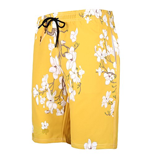 Gopumchy Magnolie - Bañador corto para hombre, para playa, de secado rápido, con cordón ajustable, talla M