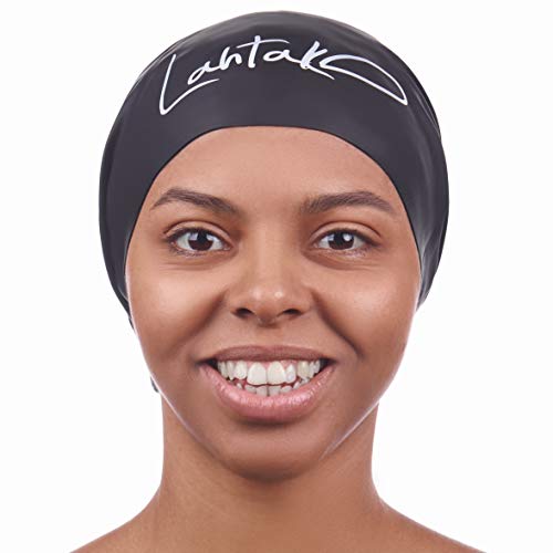 Gorro de Natación Extra Grande XL - Gorro de Ducha - Diseñado para Cabellos Largos, Rizados, Extensiones Capilares, Rastas, Trenzas y Afros - Hombre y Mujer - 100% Silicona Premium