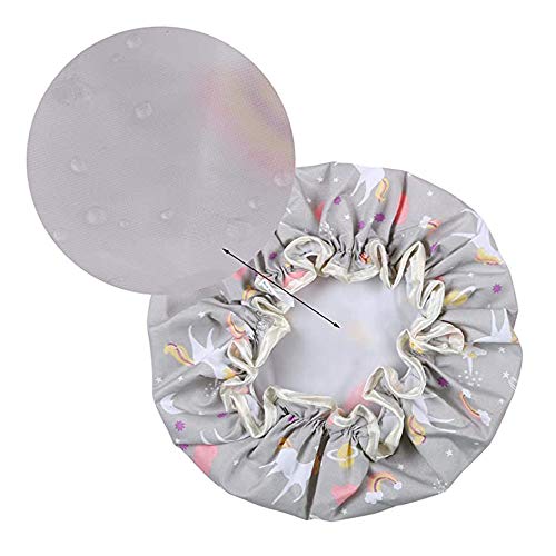 Gorros de Ducha de Unicornio de 4 Piezas, Gorro de Ducha de Doble Capa Impermeable para Ayudar a Proteger El Cabello, Adecuado para La Ducha de Las Mujeres, Spa, Salón, Etc(4 Colores)