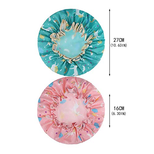 Gorros de Ducha de Unicornio de 4 Piezas, Gorro de Ducha de Doble Capa Impermeable para Ayudar a Proteger El Cabello, Adecuado para La Ducha de Las Mujeres, Spa, Salón, Etc(4 Colores)