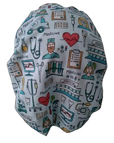 Gorros quirófano INSTRUMENTAL MEDICO para Pelo Largo. Tira absorbente en la frente, goma con tensor ajustable fácil y cómodo