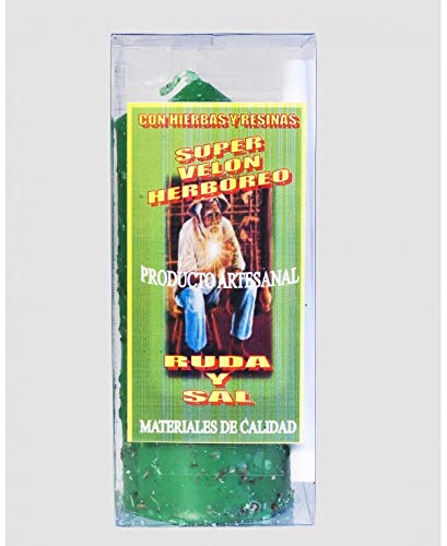 GOSHOPPING Velón herboreo ruda y Sal 16CM, Herboreo ruda y Sal es un Potente velón con Las Mezclas para Conseguir una Profunda Limpieza