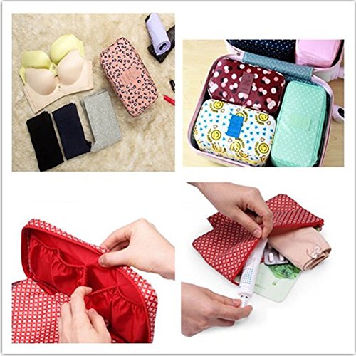 GossipBoy Neceser multiusos, con divisores para almacenar ropa interior, para sujetadores y braguitas, bolsa portátil para viajes, tela, azul, 13x12x26