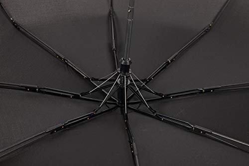 GOTTA Paraguas Plegable de Hombre, automático con puño Curvo de plástico. Tejido Negro. - Negro