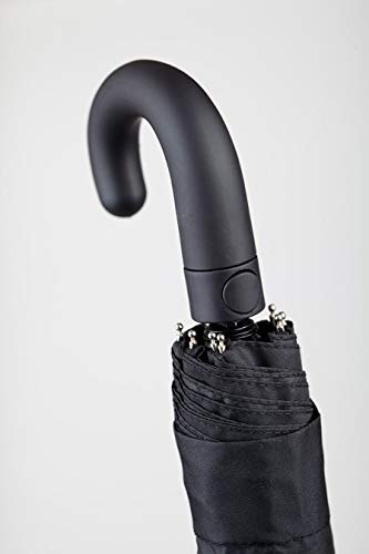 GOTTA Paraguas Plegable de Hombre, automático con puño Curvo de plástico. Tejido Negro. - Negro