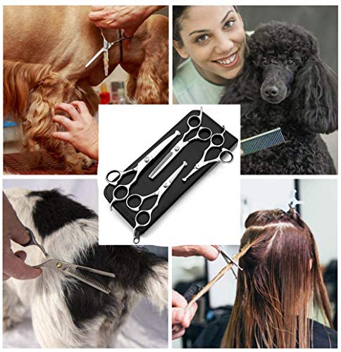 GOYAN Tijeras De Peluquería Profesional para Mascotas,Tijeras De Corte De Pelo De Acero Inoxidable con Puntas Redondas De Seguridad Protegen Las Tijeras De Plata