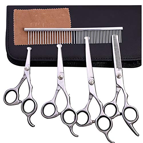 GOYAN Tijeras De Peluquería Profesional para Mascotas,Tijeras De Corte De Pelo De Acero Inoxidable con Puntas Redondas De Seguridad Protegen Las Tijeras De Plata