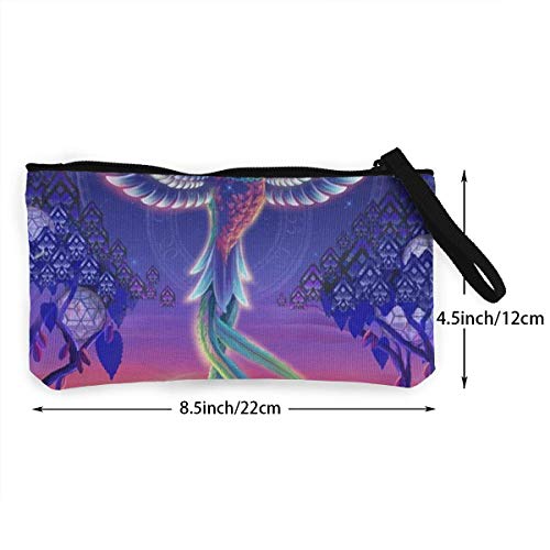 Gpedadf13 Unisex Mujer Lienzo Monedero Espíritu Mítico Phenix Moda Cosmética Bolsa