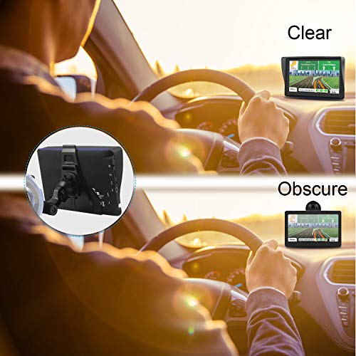 GPS coches, 7 Pulgadas Navegadores GPS para Coche, Navegador gps para coche, pantalla táctil capacitiva de alto brillo, Actualización del mapa de por vida,Dirección de giro recordando voz real hablada