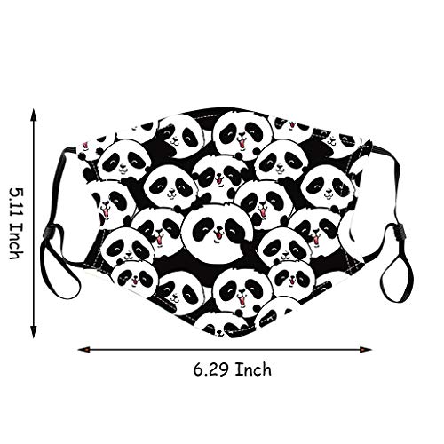 Gpure 5Pcs Niños Reutilizable ?Á????????? Repuesto Filtro Panda Patrón De Dibujos Gasa De Algodon Bufanda Antipolvo A Prueba Exteriores con Ajustable para Los Oídos